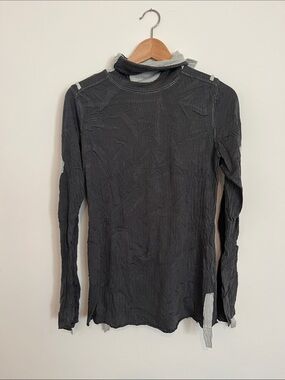 Women’s Long Sleeve Layered Look Tee — Charcoal